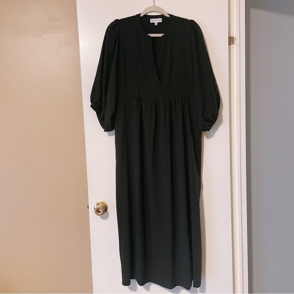 Gibson Latimer Black High Waisted Midi Dress, Size M